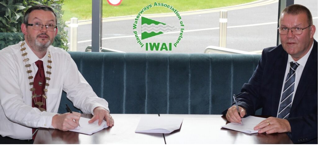 Signing of Dunrovin Contract September 2020 President and Secretary of IWAI signing Dunrovin contract for new build of RNLI lifeboat station and IWAI clubhouse